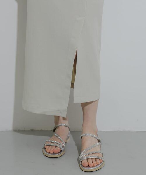 SENSE OF PLACE by URBAN RESEARCH（センスオブプレイスバイアーバンリサーチ）の「『UR TECH DRYLUXE』リネンライクアシンメトリースカート（スカート・レディース・ブラック/ライトベージュ/ブルー・SMALL/MEDIUM）」の11枚目の写真