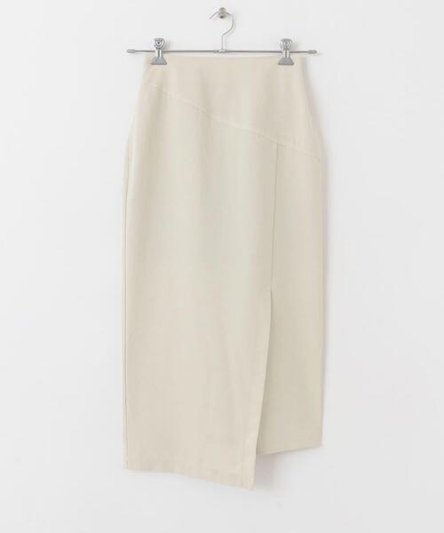 SENSE OF PLACE by URBAN RESEARCH（センスオブプレイスバイアーバンリサーチ）の「『UR TECH DRYLUXE』リネンライクアシンメトリースカート（スカート・レディース・ブラック/ライトベージュ/ブルー・SMALL/MEDIUM）」の12枚目の写真