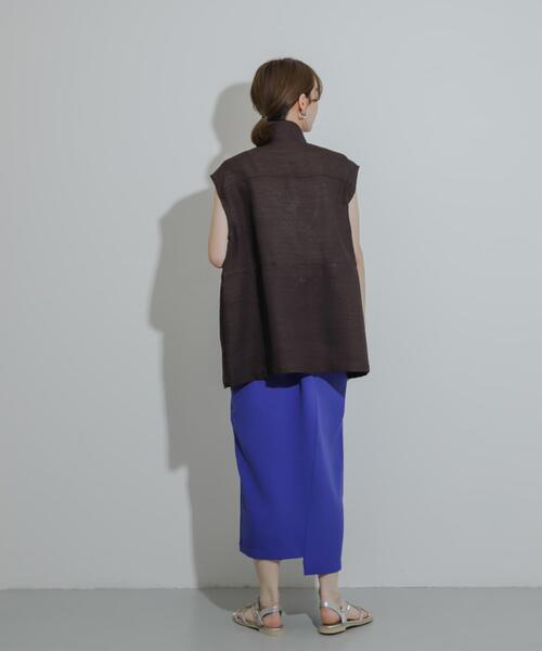 SENSE OF PLACE by URBAN RESEARCH（センスオブプレイスバイアーバンリサーチ）の「『UR TECH DRYLUXE』リネンライクアシンメトリースカート（スカート・レディース・ブラック/ライトベージュ/ブルー・SMALL/MEDIUM）」の19枚目の写真