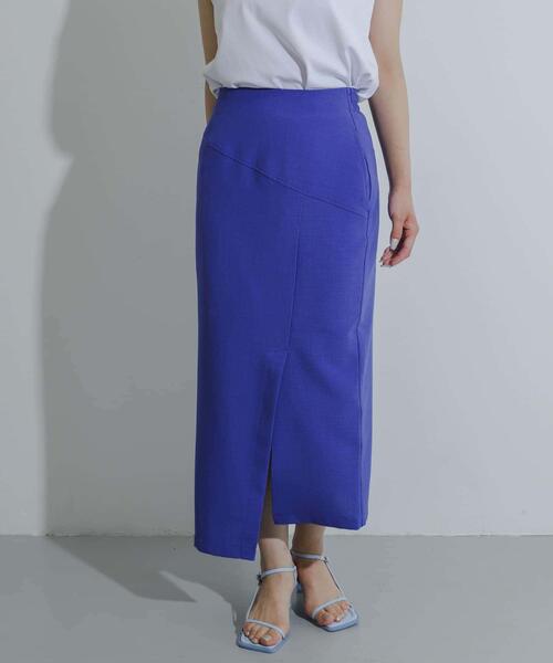 SENSE OF PLACE by URBAN RESEARCH（センスオブプレイスバイアーバンリサーチ）の「『UR TECH DRYLUXE』リネンライクアシンメトリースカート（スカート・レディース・ブラック/ライトベージュ/ブルー・SMALL/MEDIUM）」の20枚目の写真