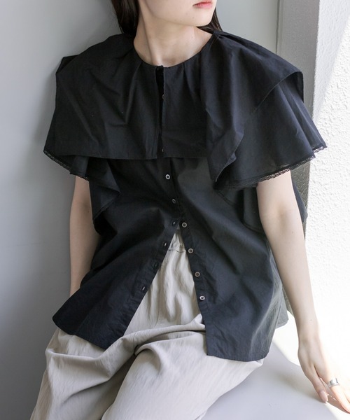 ラッフルBIGカラーレースブラウス