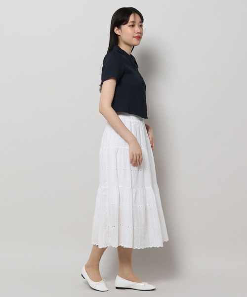 3.3 Field Trip （3.3フィールドトリップ）の「3.3 Field Trip／ワッシャー ショートシャツ（シャツ/ブラウス・レディース・ネイビー/ホワイト/ブルー・FREE）」の18枚目の写真