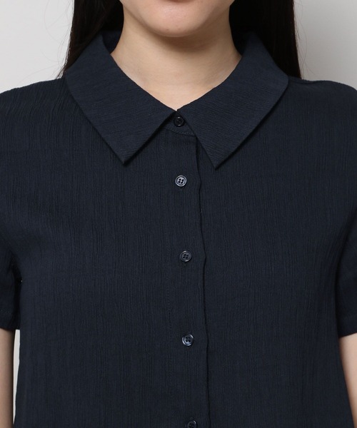 3.3 Field Trip （3.3フィールドトリップ）の「3.3 Field Trip／ワッシャー ショートシャツ（シャツ/ブラウス・レディース・ネイビー/ホワイト/ブルー・FREE）」の14枚目の写真