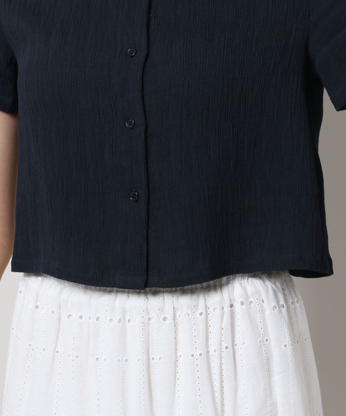 3.3 Field Trip （3.3フィールドトリップ）の「3.3 Field Trip／ワッシャー ショートシャツ（シャツ/ブラウス・レディース・ネイビー/ホワイト/ブルー・FREE）」の16枚目の写真