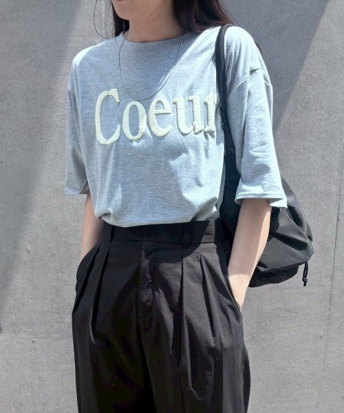 セール】ロゴ発泡プリント半袖Tシャツ(Tシャツ/カットソー セール】ロゴ発泡プリント半袖Tシャツ(Tシャツ/カットソー