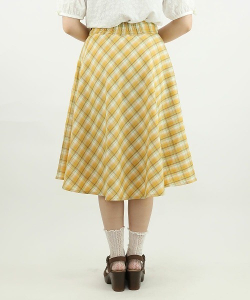 F i.n.t(フィント)の「コインチェーン使いパステルチェックフレアースカート/F&A/fint(スカート・レディース・イエロー/パープル系・1/2)」の11枚目の写真