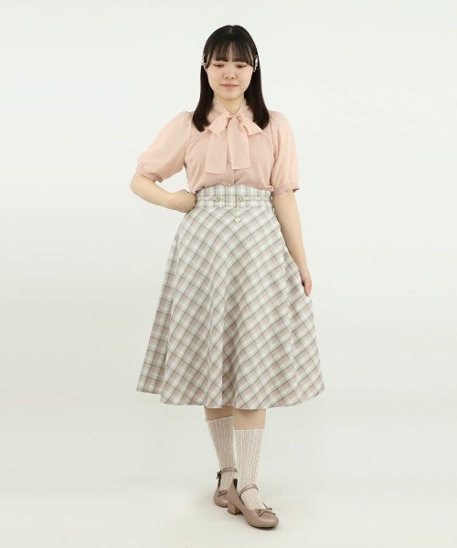 F i.n.t(フィント)の「コインチェーン使いパステルチェックフレアースカート/F&A/fint(スカート・レディース・イエロー/パープル系・1/2)」の13枚目の写真
