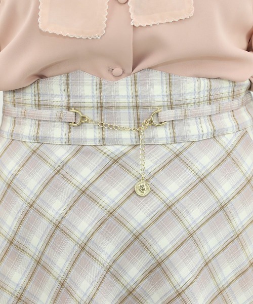 F i.n.t(フィント)の「コインチェーン使いパステルチェックフレアースカート/F&A/fint(スカート・レディース・イエロー/パープル系・1/2)」の15枚目の写真