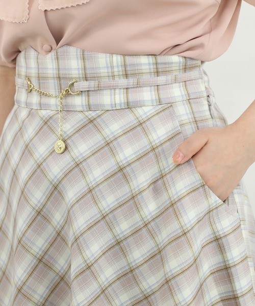 F i.n.t(フィント)の「コインチェーン使いパステルチェックフレアースカート/F&A/fint(スカート・レディース・イエロー/パープル系・1/2)」の16枚目の写真