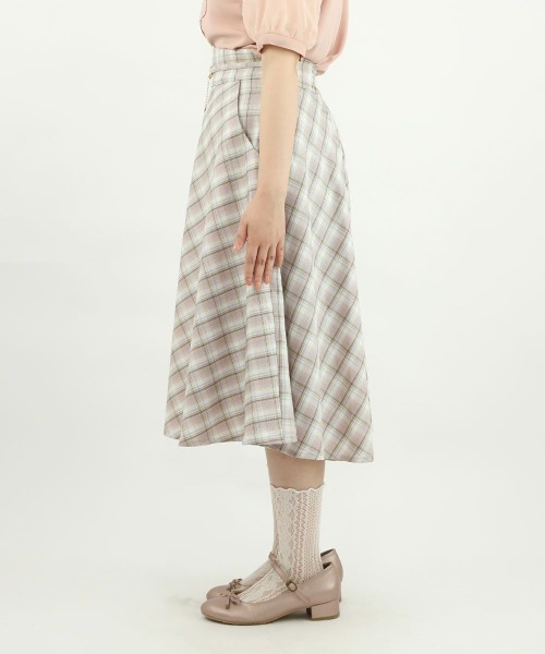 F i.n.t(フィント)の「コインチェーン使いパステルチェックフレアースカート/F&A/fint(スカート・レディース・イエロー/パープル系・1/2)」の20枚目の写真