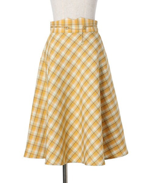 F i.n.t(フィント)の「コインチェーン使いパステルチェックフレアースカート/F&A/fint(スカート・レディース・イエロー/パープル系・1/2)」の21枚目の写真