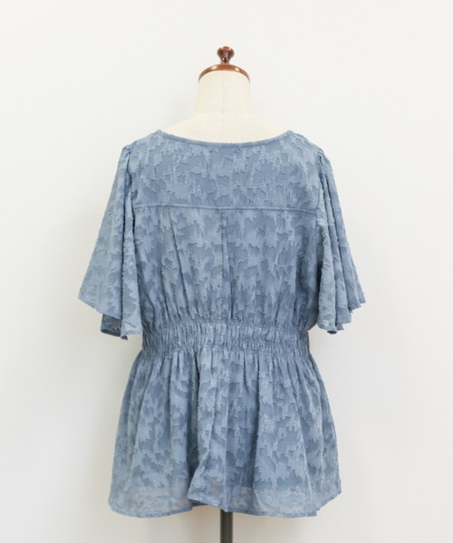 CLETTE(クレット)の「シアー花柄ペプラムブラウス(シャツ/ブラウス・レディース・ブラック/アイボリー/ブルー・4L/3L/LL)」の21枚目の写真