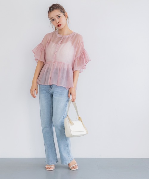 セール】シアーフリルブラウス（シャツ/ブラウス）｜coca（coca