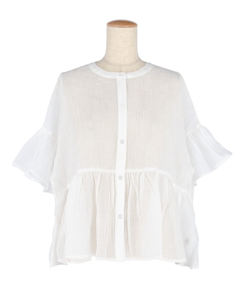 coca(coca)(コカ)の「【田中里奈様着用】\26ss 新色追加/ シアーフリルブラウス(シャツ/ブラウス・レディース・ラベンダー/ホワイト/ライトベージュ/ブラック/ブラウン/ピンク/ライトブルー/ダークベージュ/レッド・M/L/S/XL)」の22枚目の写真