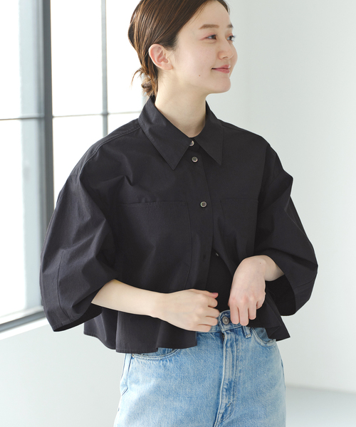 IENA 2024ss FABRICA クロップドシャツ¥18,700 IENA（イエナ）の「《追加3》FABRICA クロップドシャツ（シャツ