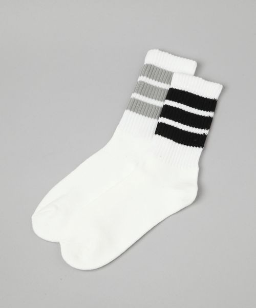 JEANASIS（ジーナシス）の「【The Cotton Exchange】ラインソックス/136557（ソックス/靴下・レディース・ブラック/グレー/ネイビー・FREE）」の3枚目の写真