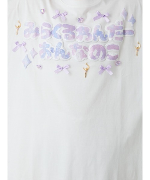 Ank Rouge（アンクルージュ）の「みらくるわんだーおんなのこBigTe（Tシャツ/カットソー・レディース・ブラック/ホワイト/ブルー/ピンク・M）」の15枚目の写真