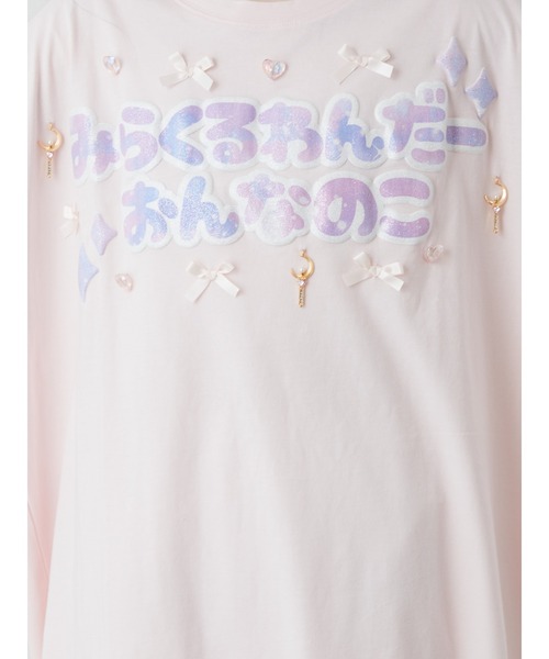 Ank Rouge（アンクルージュ）の「みらくるわんだーおんなのこBigTe（Tシャツ/カットソー・レディース・ブラック/ホワイト/ブルー/ピンク・M）」の10枚目の写真