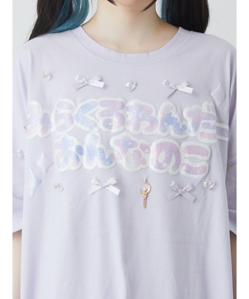 Ank Rouge（アンクルージュ）の「みらくるわんだーおんなのこBigTe（Tシャツ/カットソー・レディース・ブラック/ホワイト/ブルー/ピンク・M）」の9枚目の写真