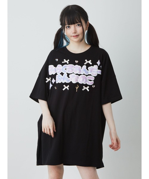 Ank Rouge（アンクルージュ）の「みらくるわんだーおんなのこBigTe（Tシャツ/カットソー・レディース・ブラック/ホワイト/ブルー/ピンク・M）」の19枚目の写真