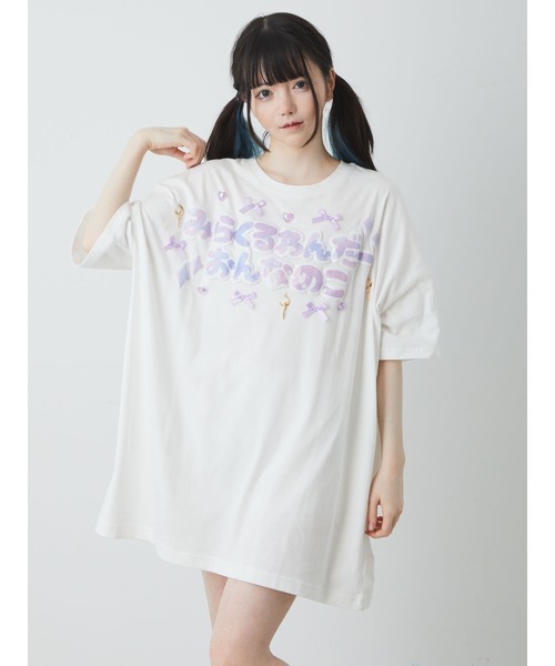 Ank Rouge（アンクルージュ）の「みらくるわんだーおんなのこBigTe（Tシャツ/カットソー・レディース・ブラック/ホワイト/ブルー/ピンク・M）」の18枚目の写真