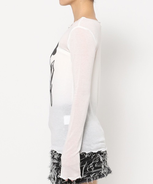 Midnight Move（ミッドナイトムーブ）の「Midnight Move／フラワーレースT（Tシャツ/カットソー・レディース・ホワイト/ダークグレー・FREE）」の11枚目の写真