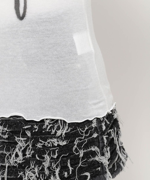 Midnight Move（ミッドナイトムーブ）の「Midnight Move／フラワーレースT（Tシャツ/カットソー・レディース・ホワイト/ダークグレー・FREE）」の5枚目の写真