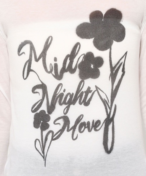 Midnight Move（ミッドナイトムーブ）の「Midnight Move／フラワーレースT（Tシャツ/カットソー・レディース・ホワイト/ダークグレー・FREE）」の4枚目の写真