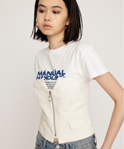 SLY（スライ）の「FRONT ZIP TIDY BUSTIER フロント ジップ