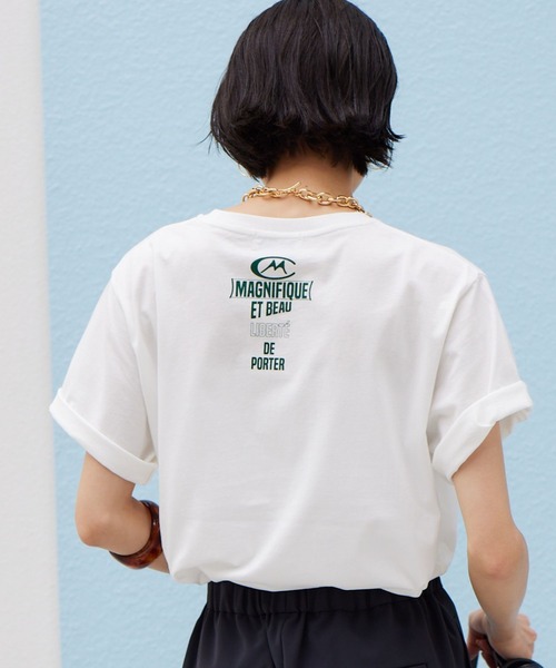 BARNYARDSTORM（バンヤードストーム）の「BARNYARDSTORM / ROBE Tシャツ（Tシャツ/カットソー・レディース・ホワイト×グリーン/ホワイト×ブラック/チャコール・FREE）」の6枚目の写真