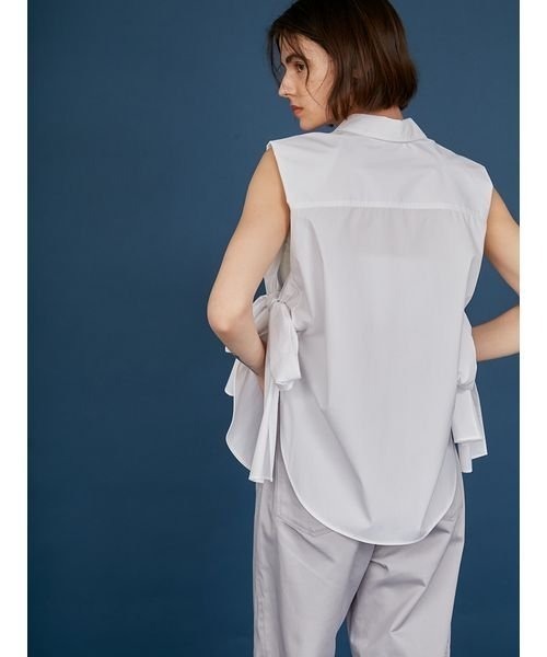 styling/(スタイリング)の「サイドリボン2WAYノースリーブシャツ(シャツ/ブラウス・レディース・ホワイト/ブラック/サックスブルー・FREE)」の6枚目の写真