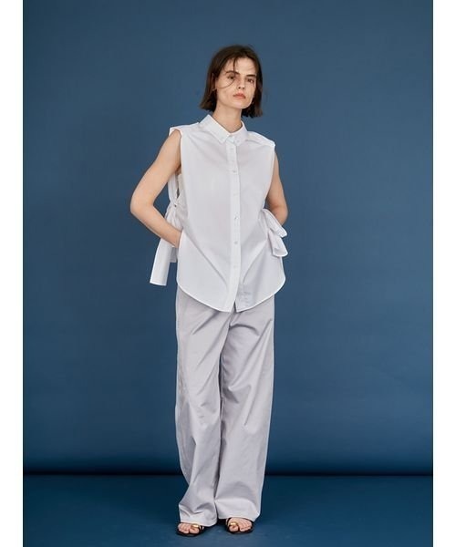 styling/(スタイリング)の「サイドリボン2WAYノースリーブシャツ(シャツ/ブラウス・レディース・ホワイト/ブラック/サックスブルー・FREE)」の9枚目の写真
