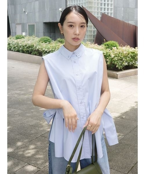 styling/(スタイリング)の「サイドリボン2WAYノースリーブシャツ(シャツ/ブラウス・レディース・ホワイト/ブラック/サックスブルー・FREE)」の15枚目の写真