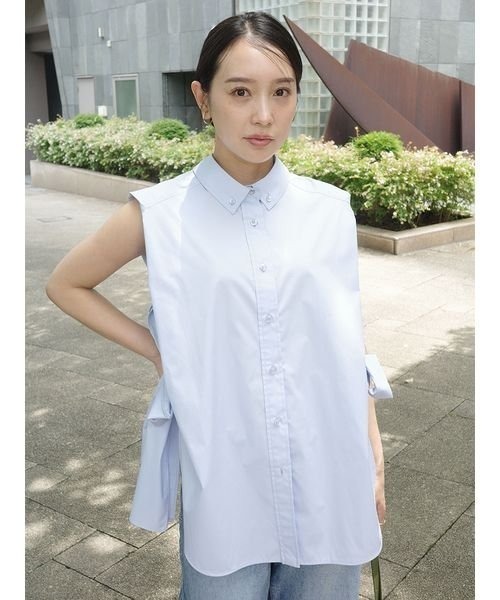 styling/(スタイリング)の「サイドリボン2WAYノースリーブシャツ(シャツ/ブラウス・レディース・ホワイト/ブラック/サックスブルー・FREE)」の16枚目の写真