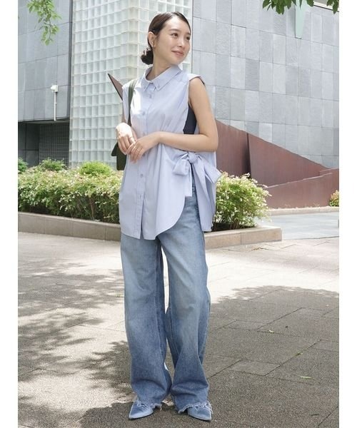 styling/(スタイリング)の「サイドリボン2WAYノースリーブシャツ(シャツ/ブラウス・レディース・ホワイト/ブラック/サックスブルー・FREE)」の17枚目の写真