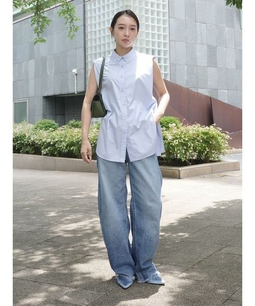 styling/(スタイリング)の「サイドリボン2WAYノースリーブシャツ(シャツ/ブラウス・レディース・ホワイト/ブラック/サックスブルー・FREE)」の18枚目の写真