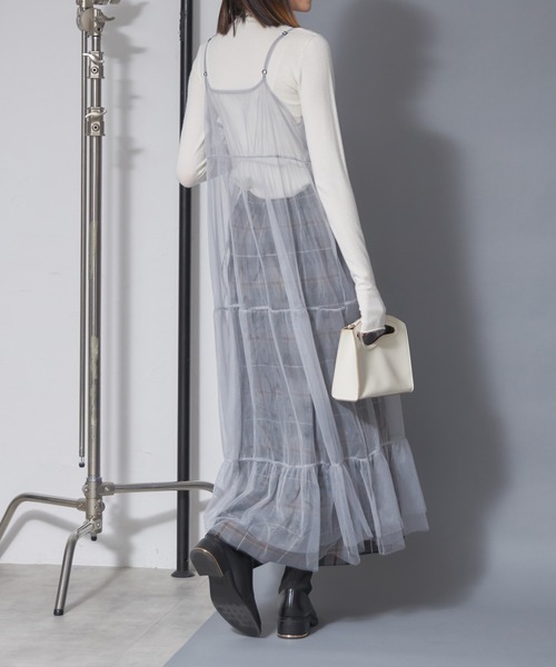 each（イーチ）の「チュールティアードキャミワンピース（ワンピース・レディース・ブラック/ライトグレー/チャコールグレー・FREE）」の20枚目の写真