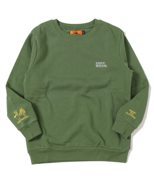 KRIFF MAYER Kid's Collection(クリフメイヤーキッズコレクション)の「なかよしスウェット(スウェット・キッズ・マスタード/ダークネイビー/カラフル/オリーブ/グレー・120/130/140/150/160/170)」の1枚目の写真