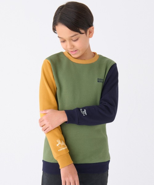 KRIFF MAYER Kid's Collection(クリフメイヤーキッズコレクション)の「なかよしスウェット(スウェット・キッズ・マスタード/ダークネイビー/カラフル/オリーブ/グレー・120/130/140/150/160/170)」の5枚目の写真