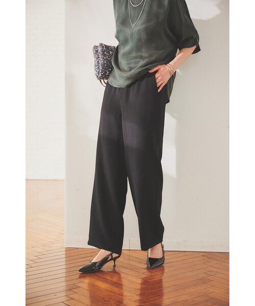 UNTITLED（アンタイトル）の「【セットアップ可能/ウエストゴム】クレープダブル イージーワイドパンツ（その他パンツ・レディース・ブラック/ダークオリーブ・01/02/03/00/04/42/44/46/48/50）」の11枚目の写真