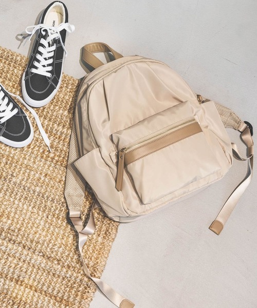 GLOBAL WORK（グローバルワーク）の「撥水軽量10ポケリュックミドル/136368（バックパック/リュック・レディース・グレー/ブラック/アイボリー/レオパード/ベージュ/ブラウン系その他/ライトベージュ/ブラウン・ONE SIZE）」の7枚目の写真