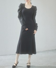 SAISON DE PAPILLON（セゾンドパピヨン）の「スクエアネックマーメイドニットワンピース（ワンピース）」