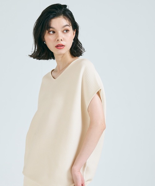 coca(coca)(コカ)の「Vネックニット&フレアスカート セットアップ 2点セット(ワンピース・レディース・チャコール/アイボリー・M/L)」の6枚目の写真