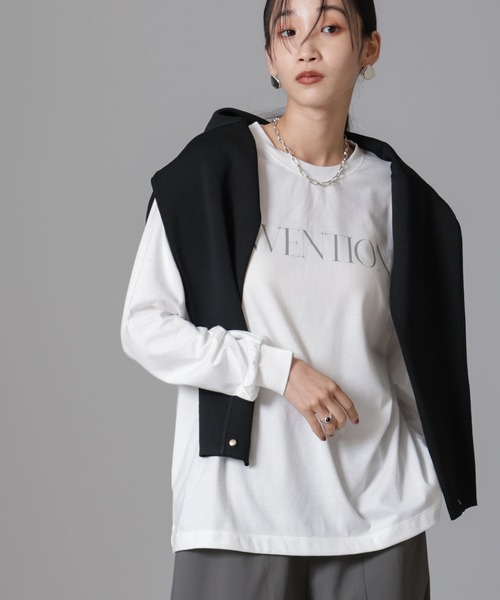 NANO universe（ナノユニバース）の「ロゴロングスリーブＴシャツ（Tシャツ/カットソー・レディース・その他4/その他6/その他1/その他2/その他3/その他5・FREE）」の3枚目の写真