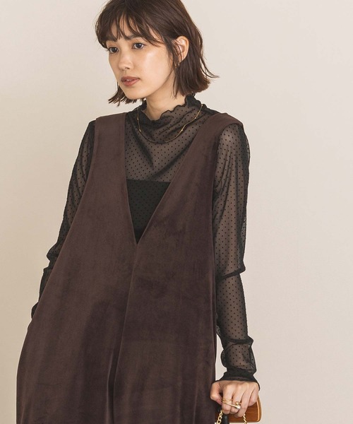 Gready Brilliant（グレディブリリアン）の「フロッキードット指ぬき袖カットソー（Tシャツ/カットソー・レディース・オフホワイト/ネイビー/ブラック・38）」の3枚目の写真