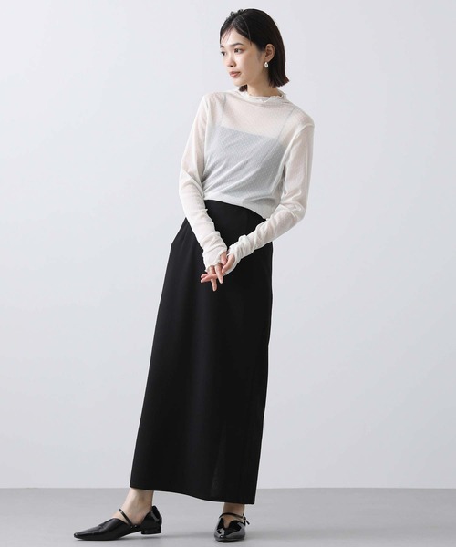 Gready Brilliant（グレディブリリアン）の「フロッキードット指ぬき袖カットソー（Tシャツ/カットソー・レディース・オフホワイト/ネイビー/ブラック・38）」の4枚目の写真