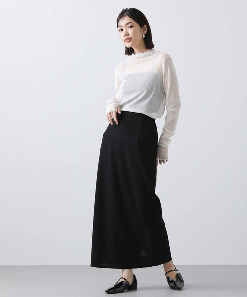 Gready Brilliant（グレディブリリアン）の「フロッキードット指ぬき袖カットソー（Tシャツ/カットソー・レディース・オフホワイト/ネイビー/ブラック・38）」の7枚目の写真