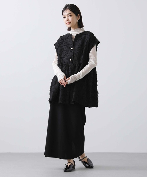 Gready Brilliant（グレディブリリアン）の「フロッキードット指ぬき袖カットソー（Tシャツ/カットソー・レディース・オフホワイト/ネイビー/ブラック・38）」の13枚目の写真