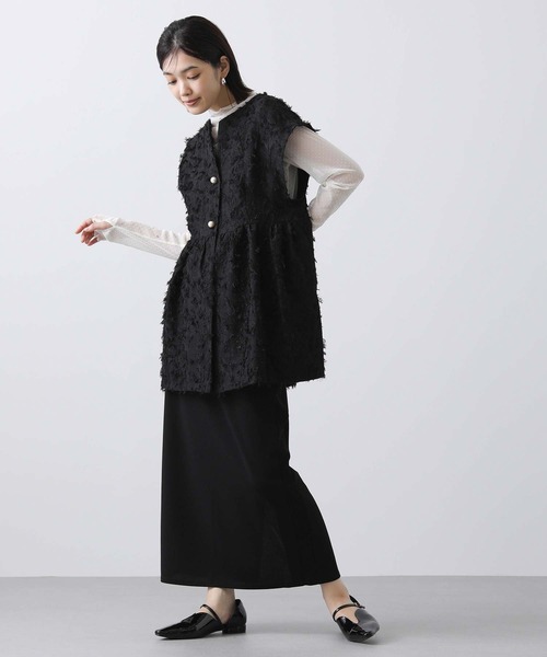 Gready Brilliant（グレディブリリアン）の「フロッキードット指ぬき袖カットソー（Tシャツ/カットソー・レディース・オフホワイト/ネイビー/ブラック・38）」の14枚目の写真