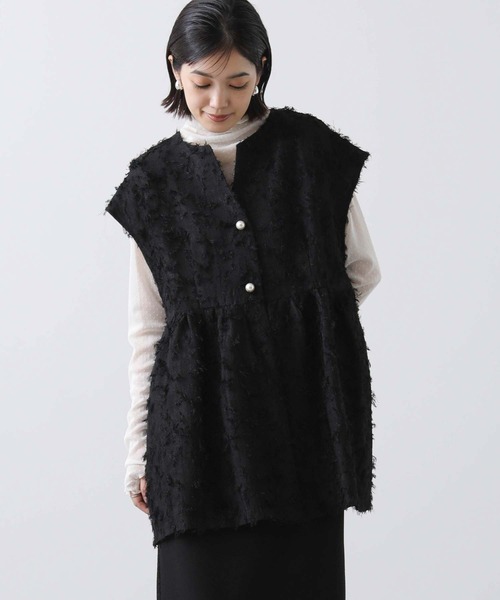 Gready Brilliant（グレディブリリアン）の「フロッキードット指ぬき袖カットソー（Tシャツ/カットソー・レディース・オフホワイト/ネイビー/ブラック・38）」の15枚目の写真